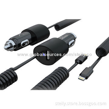 OEM Multicolor In-car Charger with Cable for iPhone 5/iPad/Samsung Galaxy Tab/PDA,GPS,Mobile Phones